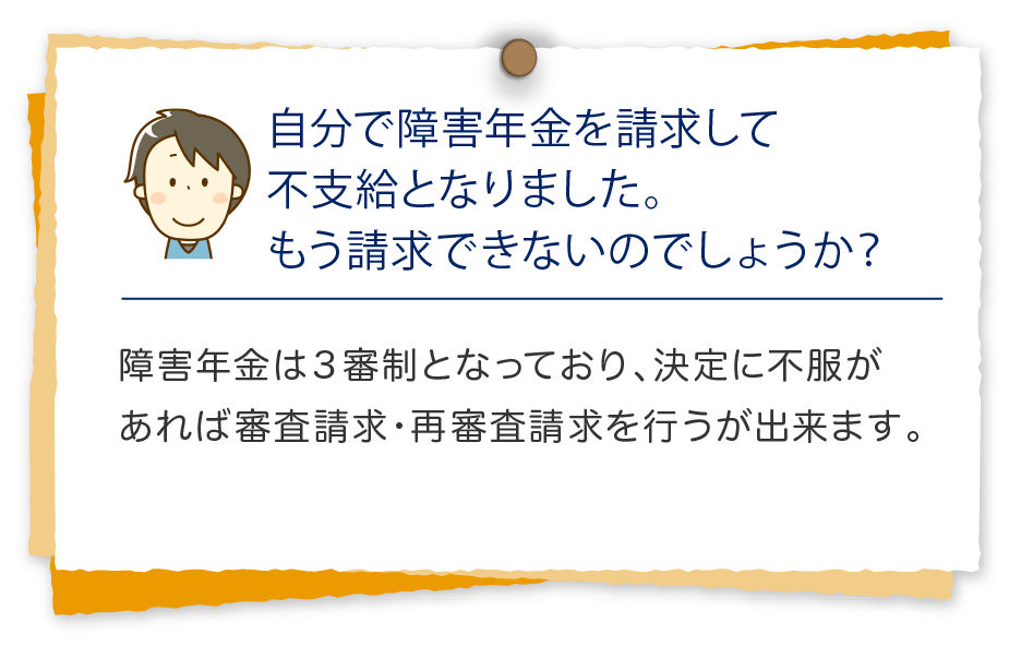 自分で障害年金を請求しても不請求となりました。