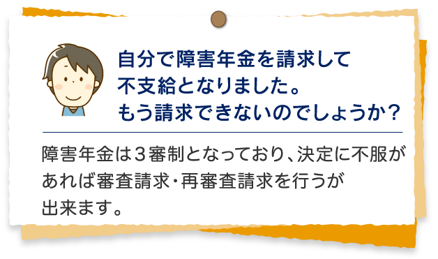 自分で障害年金を請求しても不請求となりました。